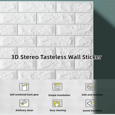 70CMx10M 3D Wall Paper Panel Foam Brick Self Adhesive Waterproof Wallpaper Sticker Pet Care Kings Warehouse 