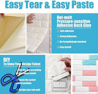 70CMx10M 3D Wall Paper Panel Foam Brick Self Adhesive Waterproof Wallpaper Sticker Pet Care Kings Warehouse 