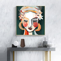 70cmx70cm Sophie II Gold Frame Canvas Wall Art Kings Warehouse 