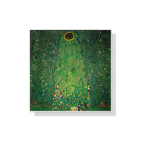 70cmx70cm Sunflower by Gustav Klimt White Frame Canvas Wall Art Kings Warehouse 