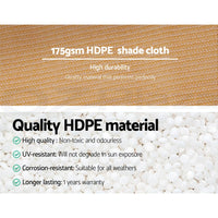 70%UV Sun Shade Cloth Shadecloth Sail Roll Mesh Outdoor 1.83x50m Beige End of Season Clearance Kings Warehouse 