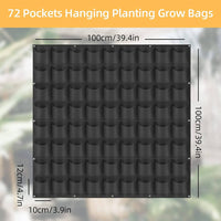 72 Pockets Wall Hanging Planter Planting Grow Bag Vertical Garden Vegetable Flower Black Kings Warehouse 