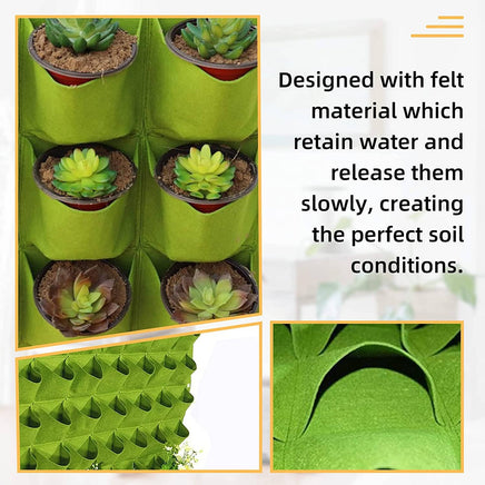 72 Pockets Wall Hanging Planter Planting Grow Bag Vertical Garden Vegetable Flower Green Kings Warehouse 