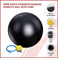 75cm Static Strength Exercise Stability Ball with Pump Kings Warehouse 