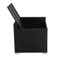 7PC Outdoor Wicker Loveseat Setting with Storage Corner (Black) Furniture Kings Warehouse 