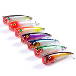 7x Popper Minnow 7.8cm Fishing Lure Lures Surface Tackle Fresh Saltwater Kings Warehouse 