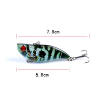 7x Popper Poppers 5.8cm Fishing Lure Lures Surface Tackle Fresh Saltwater Kings Warehouse 