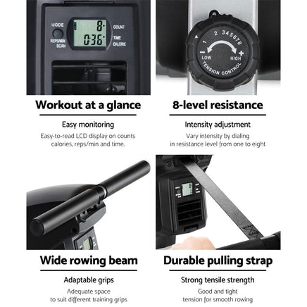 8 Level Rowing Exercise Machine Summer Sale Kings Warehouse 