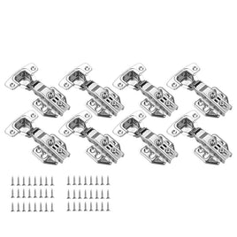 8 Pack 304 Stainless Steel Cabinet Hinges 100 Degree Soft Closing half Overlay Door Hinge Nickel Plated Finish Kings Warehouse 