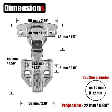 8 Pack 304 Stainless Steel Cabinet Hinges 100 Degree Soft Closing Insert Overlay Door Hinge Nickel Plated Finish Kings Warehouse 