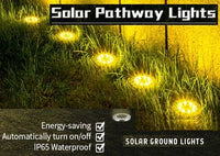 8 Pack LED Solar Pathway Lights Outdoor Solar Ground Lights (Warm White) Kings Warehouse 