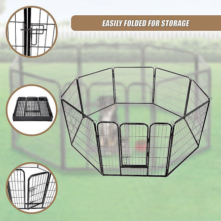 8 Panel Heavy Duty Pet Dog Playpen Puppy Exercise Fence Enclosure Cage Pet Care Kings Warehouse 