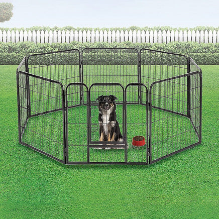 8 Panel Heavy Duty Pet Dog Playpen Puppy Exercise Fence Enclosure Cage Pet Care Kings Warehouse 