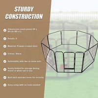 8 Panel Heavy Duty Pet Dog Playpen Puppy Exercise Fence Enclosure Cage Pet Care Kings Warehouse 