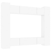 8 Piece TV Cabinet Set High Gloss White Engineered Wood living room Kings Warehouse 