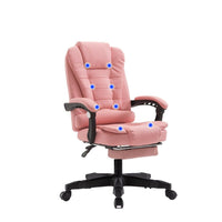 8 Point Massage Chair Executive Office Computer Seat Footrest Recliner Pu Leather Beige Furniture Kings Warehouse 