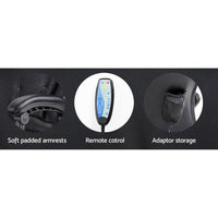 8 Point Massage Office Chair PU Leather Footrest Black Furniture Kings Warehouse 