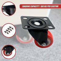 8 x 2" Polyurethane Castor Wheels - Swivel and 4 with brake Tools Kings Warehouse 