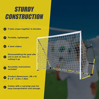 8' x 5' Soccer Football Goal Foot Portable Net Quick Set Up Gift & Novelty Kings Warehouse 