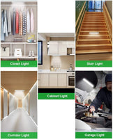 80 LED Motion Closet Sensor Rechargeable Lights for Kitchen and Bedroom (White and Yellow Light) Kings Warehouse 