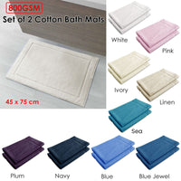 800GSM Set of 2 Cotton Bath Mat Sea Home & Garden Kings Warehouse 