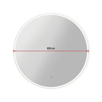 80cm LED Wall Mirror Bathroom Mirrors Light Decor Round Health & Beauty Kings Warehouse 