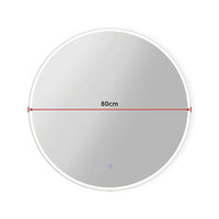 80cm LED Wall Mirror Bathroom Mirrors Light Decor Round Health & Beauty Kings Warehouse 