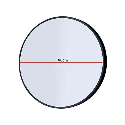 80cm Round Wall Mirror Bathroom Makeup Mirror by Della Francesca Home & Garden Kings Warehouse 