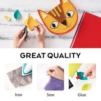 80PCS Non Woven Felt Fabric Sheets 15X15cm Mixed Color Kids Handcraft DIY Art Kings Warehouse 