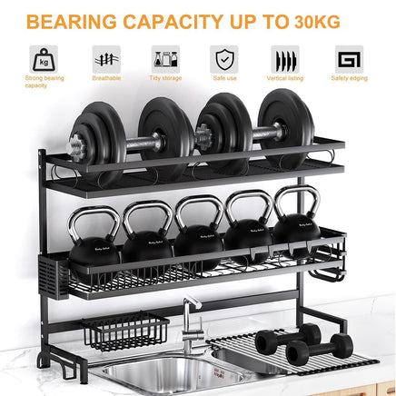 85cm 3 tier Over Sink Dish Drying Rack Drainer Kitchen Cutlery Holder Storage Organizer Kings Warehouse 