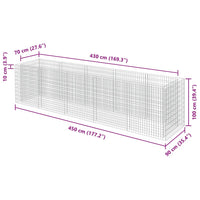 Gabion Raised Bed Galvanised Steel 450x90x100 cm