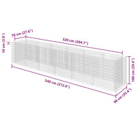 Gabion Raised Bed Galvanised Steel 540x90x100 cm