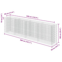 Gabion Raised Bed Galvanised Steel 360x50x100 cm