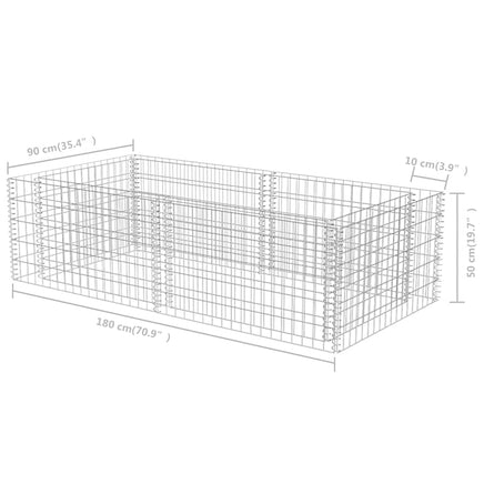 Gabion Planter Galvanised Steel 180x90x50 cm