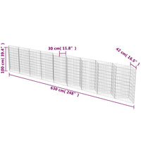 Gabion Wall Galvanised Steel 630x30x100 cm