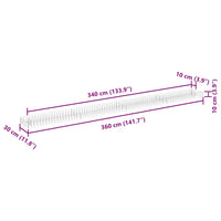 Gabion Raised Bed Galvanised Steel 360x30x10 cm