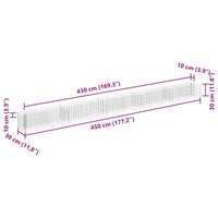 Gabion Raised Bed Galvanised Steel 450x30x30 cm