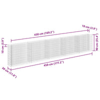 Gabion Raised Bed Galvanised Steel 450x30x90 cm