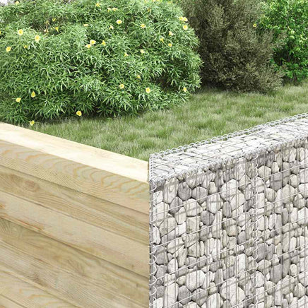 Trapezium Gabion Raised Bed Galvanised Steel 100x20x100 cm