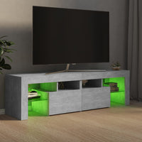 TV Cabinet with LED Lights Concrete Grey 140x36.5x40 cm