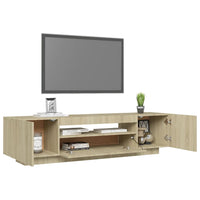 TV Cabinet with LED Lights Sonoma Oak 160x35x40 cm