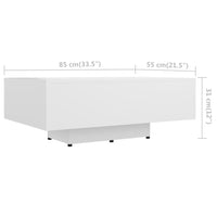 Coffee Table White 85x55x31 cm Engineered Wood