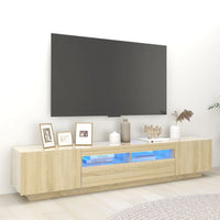 TV Cabinet with LED Lights Sonoma Oak 200x35x40 cm