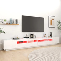TV Cabinet with LED Lights White 300x35x40 cm