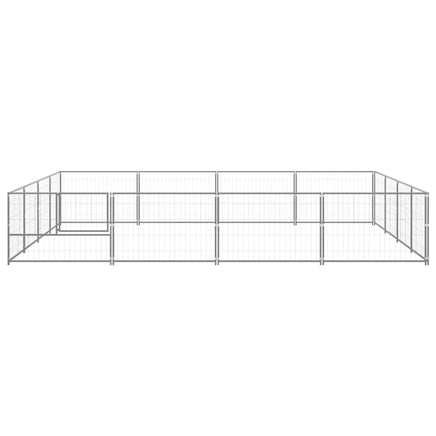 Dog Kennel Silver 16 m² Steel