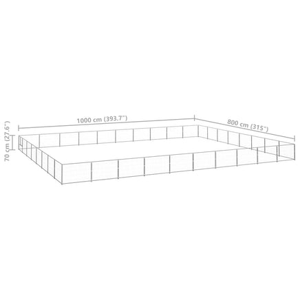 Dog Kennel Silver 80 m² Steel