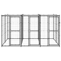 Outdoor Dog Kennel Steel with Roof 7.26 m²