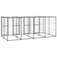 Outdoor Dog Kennel Steel with Roof 9.68 m²