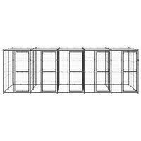 Outdoor Dog Kennel Steel with Roof 12.1 m²