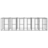 Outdoor Dog Kennel Steel with Roof 14.52 m²
